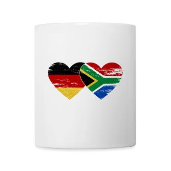 Allemagne Afrique du Sud Drapeau Mains Coeur Forme Utilisé - Mug blanc - blanc - Devant