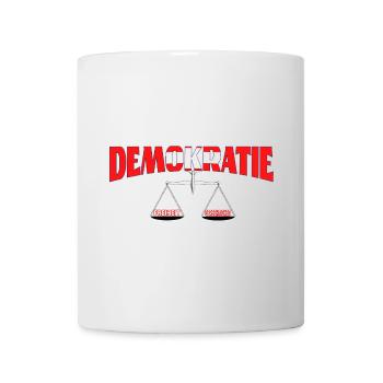 Demokratie Schweiz: Freiheit & Mitbestimmung - Tasse - Weiß - Vorne