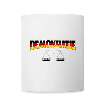Demokratie Deutschland: Freiheit & Fairness - Tasse - Weiß - Vorne