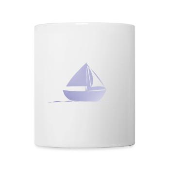 Minimalistisches Segelboot in Hellblau - Tasse - Weiß - Vorne