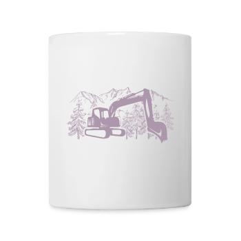 Excavator Silhouette Construction Equipment Operator Work - Mug - white - Front
