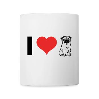 Ich Liebe Möpse - Hund Haustier Design - Tasse - Weiß - Vorne