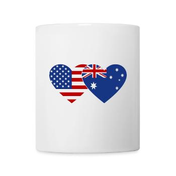 USA Australia Flag Heart Shape - Mug - white - Front