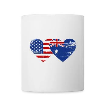 USA Australia Flag Heart Shape Used - Mug - white - Front