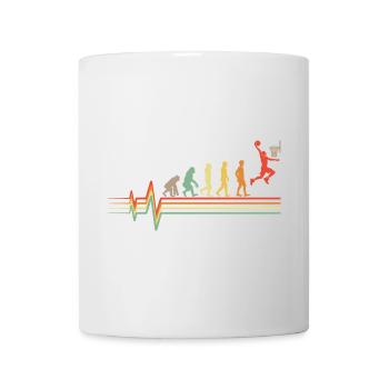 Basketball Evolution Retro EKG Herzschlag Geschenk - Tasse - Weiß - Vorne