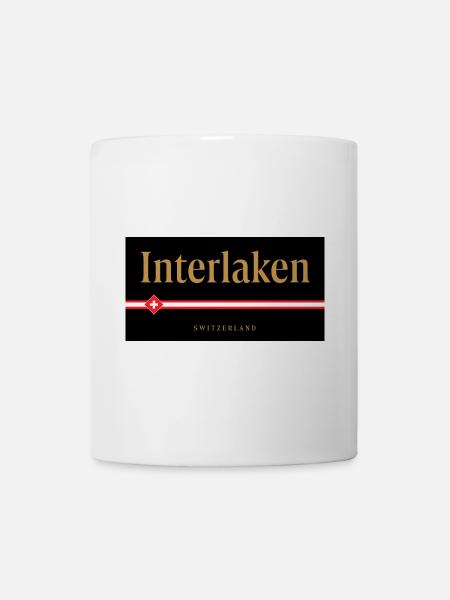 Interlaken Schweizer Goldschrift Design - Tasse - Weiß