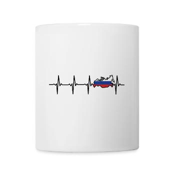 Heartbeat Russia Map Gift for Russians - Mug - white - Front