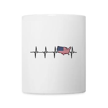 Heartbeat USA Map Gift for Americans - Mug - white - Front