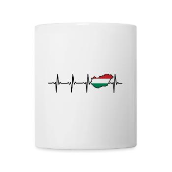 Heartbeat Hungary Map Gift for Hungary - Mug - white - Front