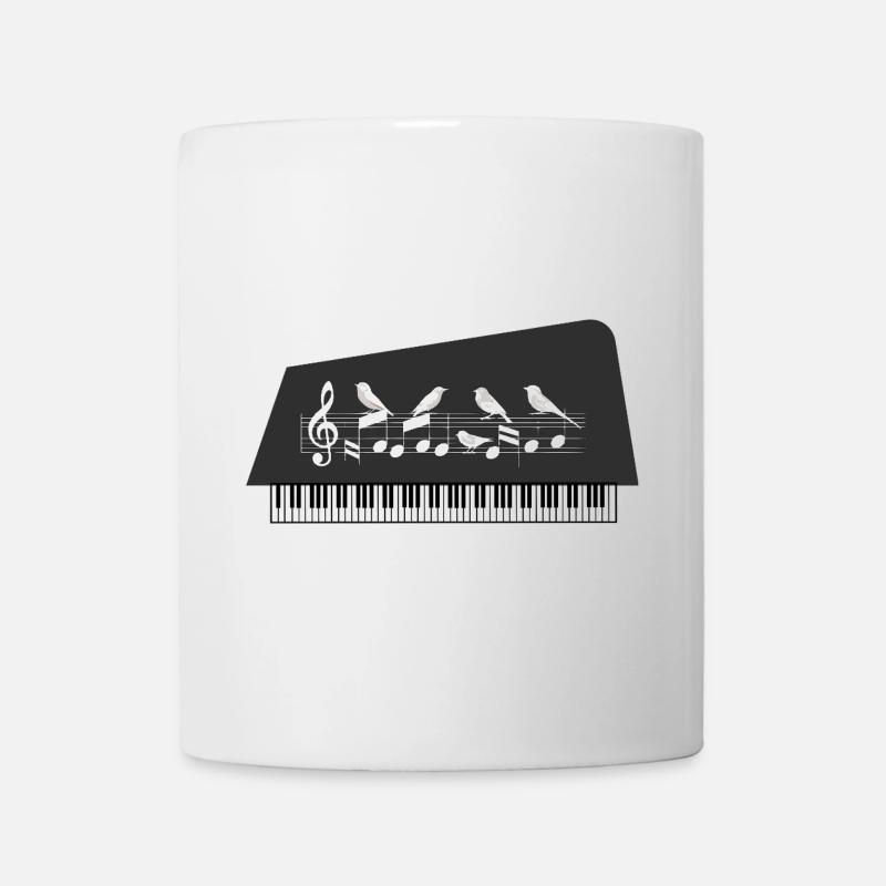 Partition Oiseaux Assis sur Piano - Partition Piano - Mug blanc - blanc
