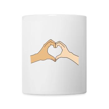 Heart hands – customizable for couples - Mug - white - Front