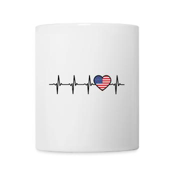 America Heartbeat USA Gift for Americans - Mug - white - Front
