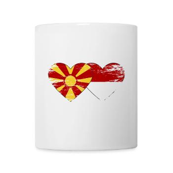 Macedonia Indonesia Flag Heart Used - Mug - white - Front