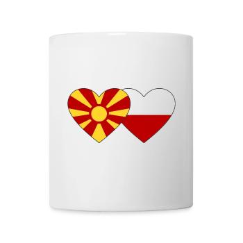 Macédoine Pologne Drapeau Coeur - Mug blanc - blanc - Devant