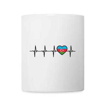 Drapeau de battement de cœur de l’Azerbaïdjan Azerbaïdjan - Mug blanc - blanc - Devant