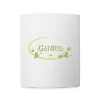 englisches Vintage Garten Schild mit Werkzeugen - Tasse - Weiß - Vorne