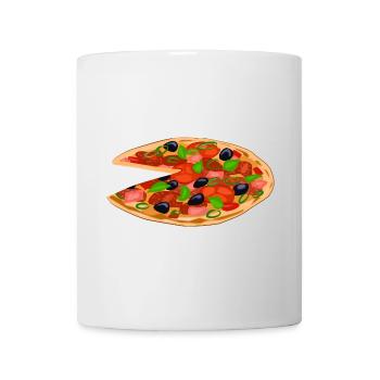 Manger de la pizza - Mug blanc - blanc - Devant