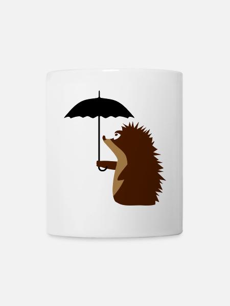Un hérisson avec un parapluie - Mug blanc - blanc