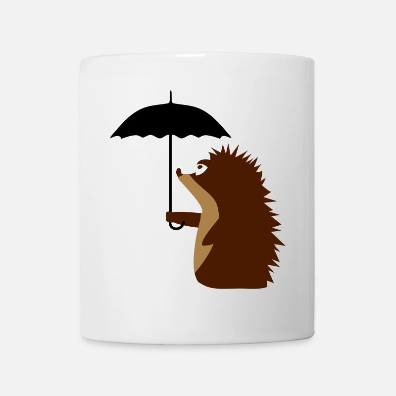 A hedgehog with an umbrella - Mug - white