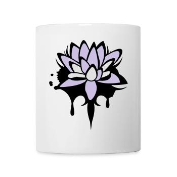 abstraktes Lotos Blüten Seerosen Graffiti - Tasse - Weiß - Vorne
