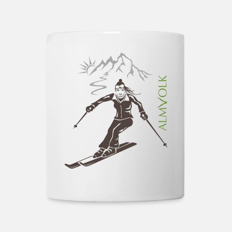 ALMVOLK Skifahrerin - Tasse - Weiß