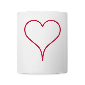 Umrissenes Herz - Tasse - Weiß - Vorne