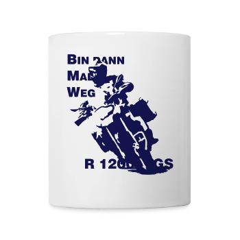 Bin dann Mal Weg - Tasse - Weiß - Vorne