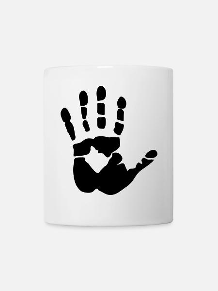 Handabdruck - Tasse - Weiß