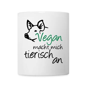 Vegan Veganer Tier Schwein Geschenk Tierschutz - Tasse - Weiß - Vorne
