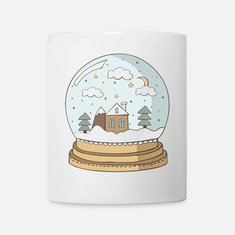 Schneekugel - Tasse - Weiß