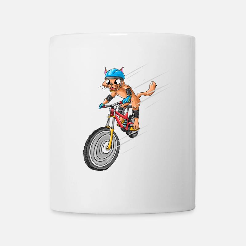 Fahrrad Katze - Tasse - Weiß