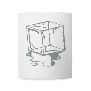 un cube de glace - Glaçon - Mug blanc - blanc - Devant