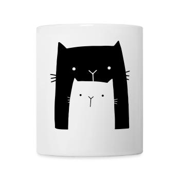 Katzen Katze Familie Geschenk Mama Kind - Tasse - Weiß - Vorne