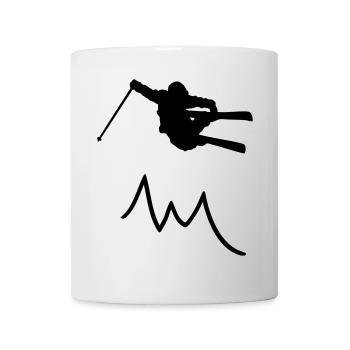 contour de saut à ski avec la montagne II / skieur - Mug blanc - blanc - Devant