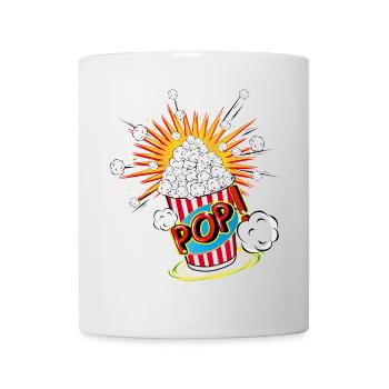 Popcorn im Pop Art Stil - Tasse - Weiß - Vorne