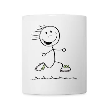 Running Strichmännchen - Läufer - Jogging - Tasse - Weiß - Vorne