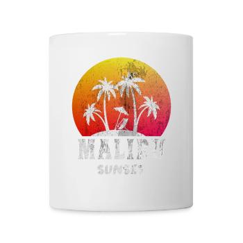 Malibu Sunset / Californie / Rétro / cadeau - Mug blanc - blanc - Devant
