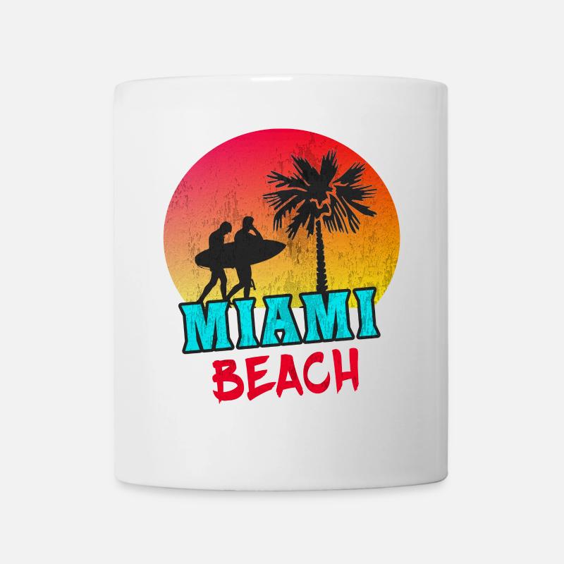 Miami Beach / Retro / Cadeau / USA - Mug blanc - blanc