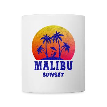 Malibu Sunset / Californie / Cadeau / Rétro - Mug blanc - blanc - Devant