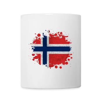 Klecks Norwegen Norwegische - Flagge Geschenk - Tasse - Weiß - Vorne
