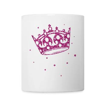 Prinzessinnen Krone mit Glitter - Tasse - Weiß - Vorne