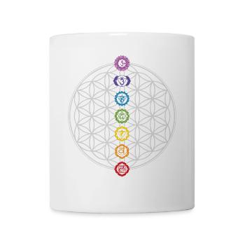 Flower of Life & Chakras - Mug - white - Front