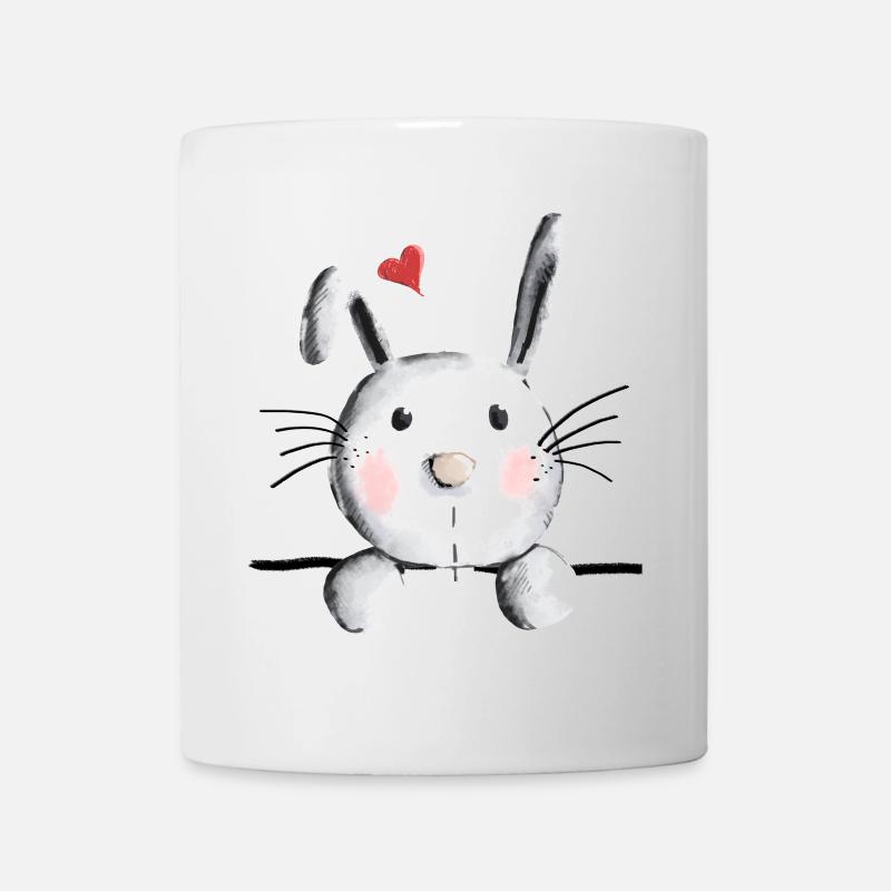 Hase mit Herz - Hasi - Häschen - Mucki - Hasen - Tasse - Weiß
