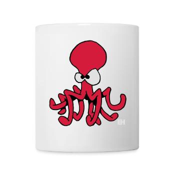 Krake - Tintenfisch - Tasse - Weiß - Vorne