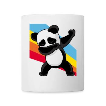Retro Vintage Style Pop Art Dabbing Dab Panda Bär - Tasse - Weiß - Vorne