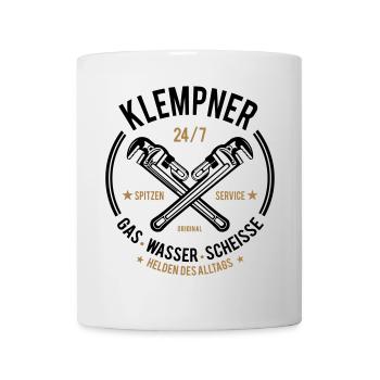 Klempner - Gas, Wasser, Scheiße - Tasse - Weiß - Vorne