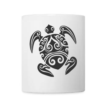 Maori Tattoo Schildkroete schwarz - Tasse - Weiß - Vorne