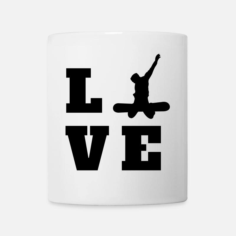 Snowboarding Love Snowboarding - Mug blanc - blanc