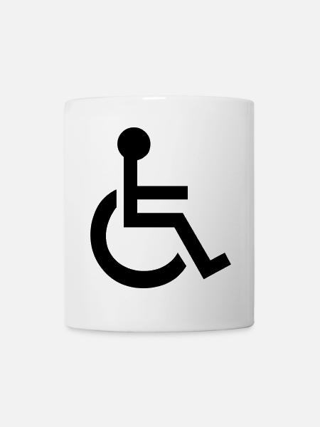 Handicapés symbole de fauteuil roulant - Mug blanc - blanc