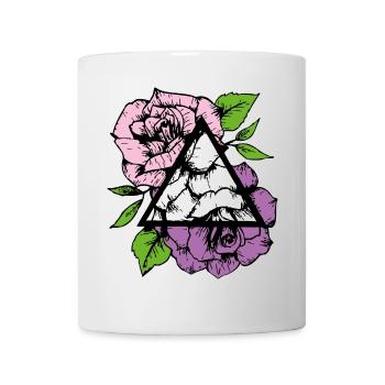 Geometrische Rosen Bunt - Tasse - Weiß - Vorne